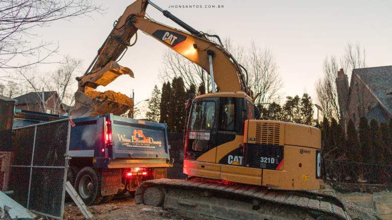 Excavator in use by the company for excavation services